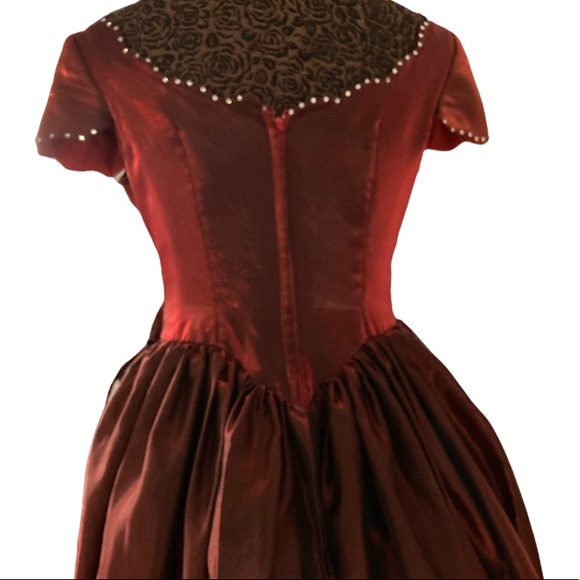 Elegant Cognac (dark orange) vintage look dress - Picture 6 of 16